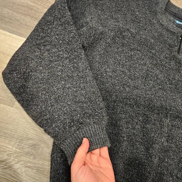 Big Dogs Vintage Black Fuzzy size medium Henley Sweater - Picture 4 of 11